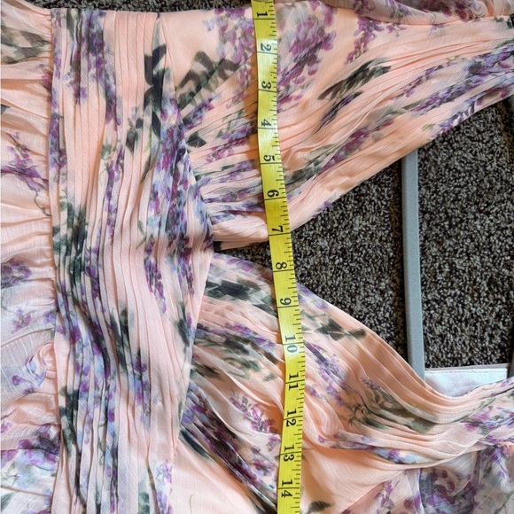 Mac Duggal Floral Deep V Neck Pink/Peach Floral Dress Wedding Garden Party Size6 - Picture 14 of 16